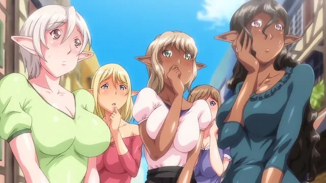 Animated elf woman with large breasts